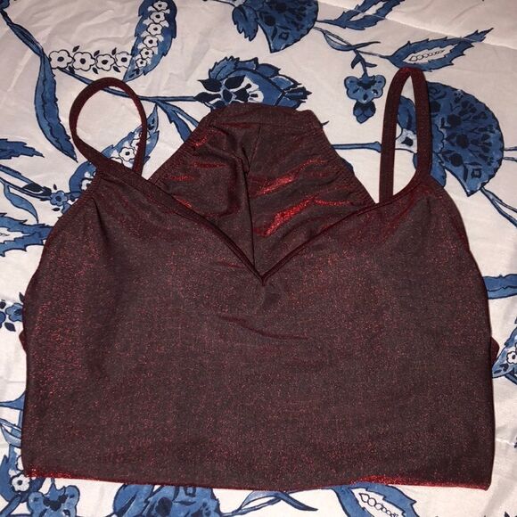 Liz Claiborne Sz 6 Red Shimmery Bodysuit - Picture 5 of 8